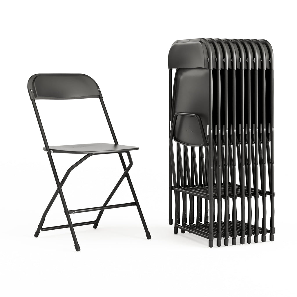 Black Plastic Folding Event Chair 10-Pack Y897040