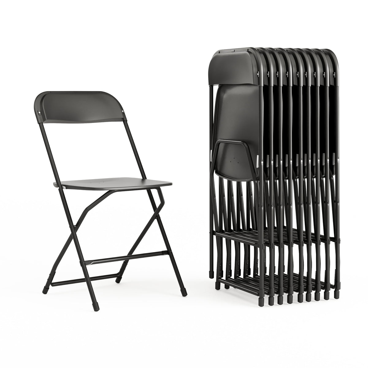 Black Plastic Folding Event Chair 10-Pack Y897040
