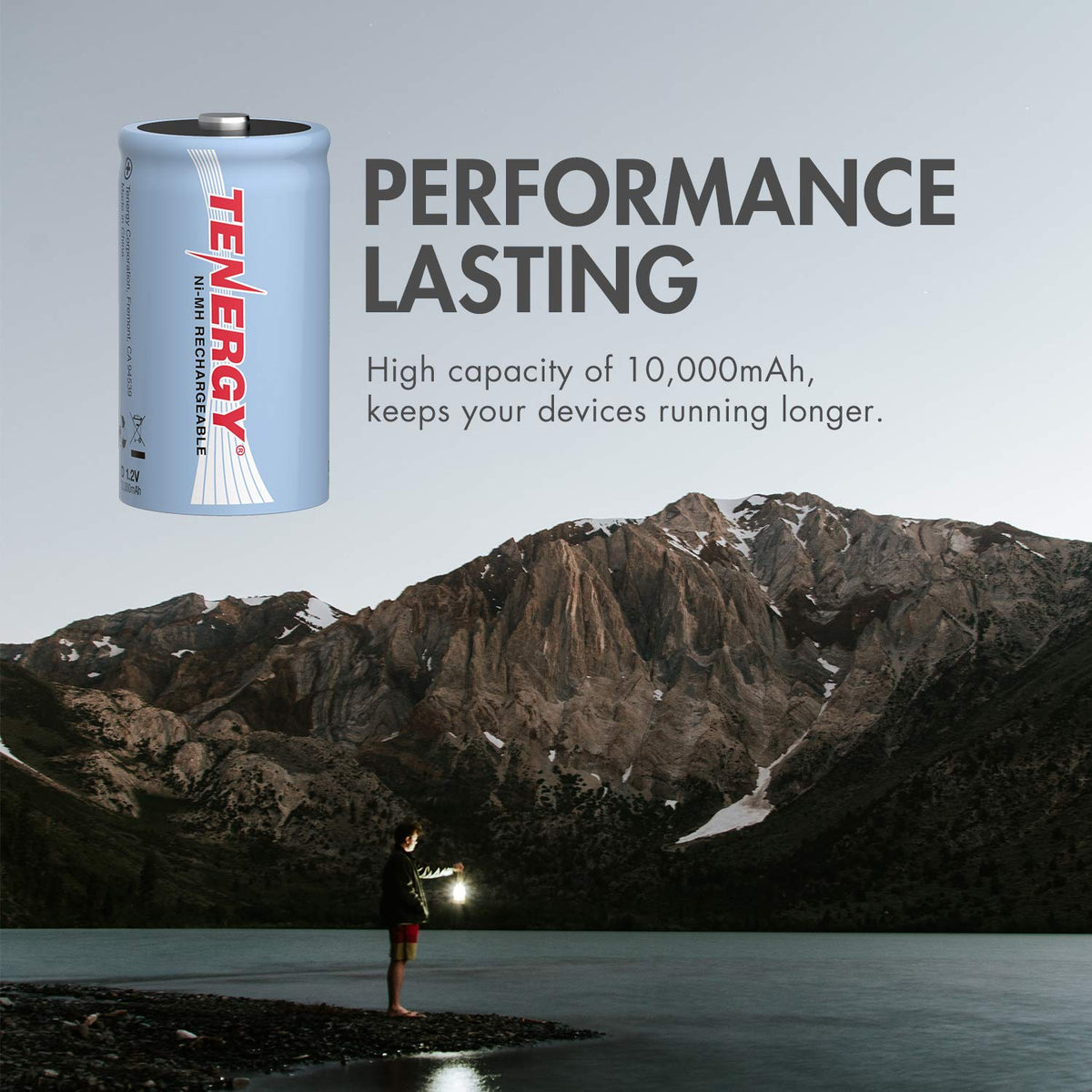 D Size 10000mAh NiMH Rechargeable Battery Q5417
