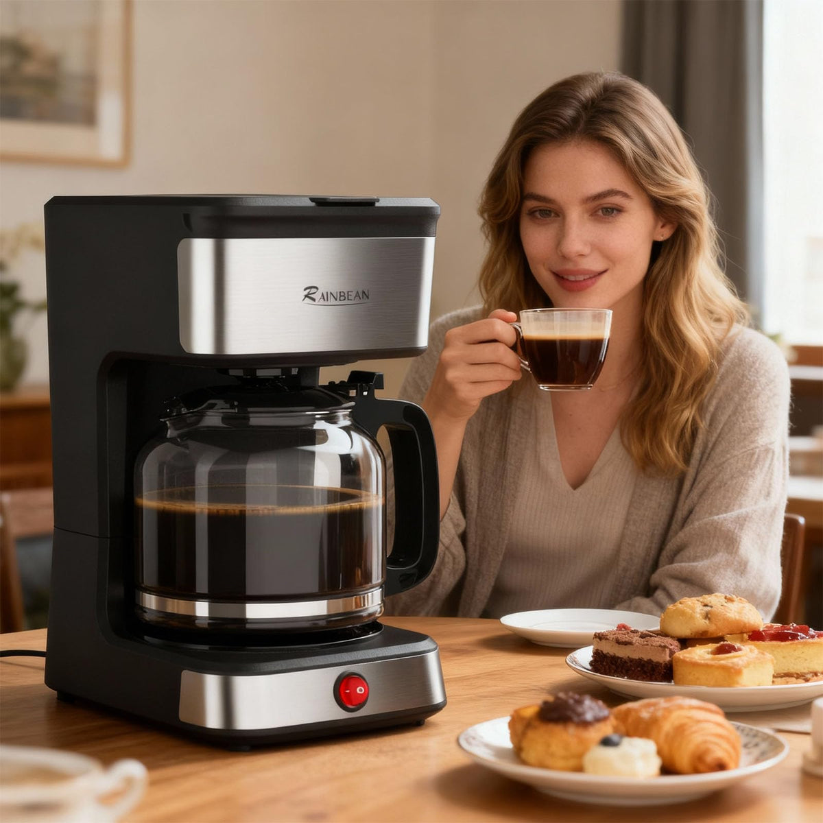 12-Cup Drip Coffee Maker with Glass Carafe Z239553