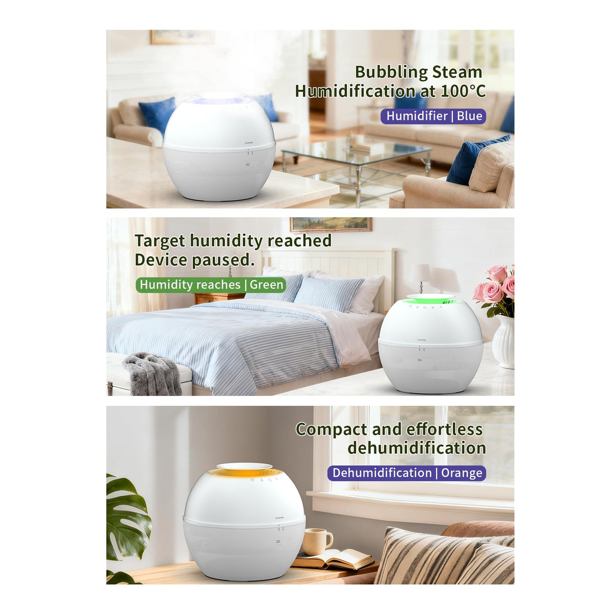 2-in-1 Dehumidifier & Humidifier with Purifier, 101oz Tank I987599