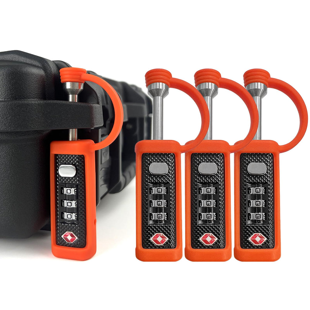 Orange 4-Pack 3-Dial Combo Lock V45361