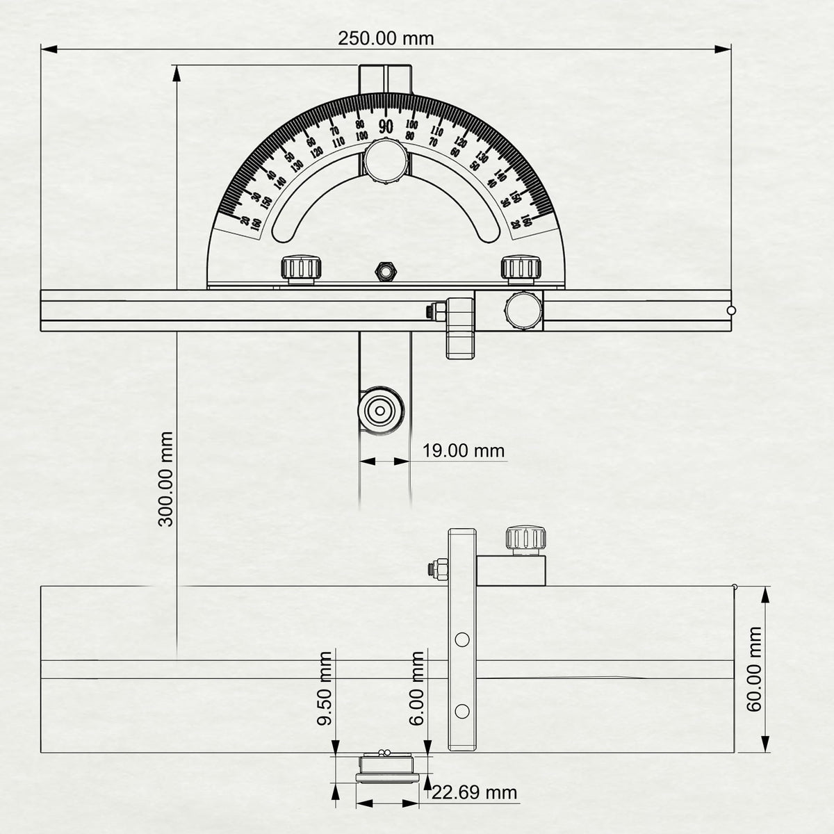Miter Gauge for Table Saw with Miter Fence O95577