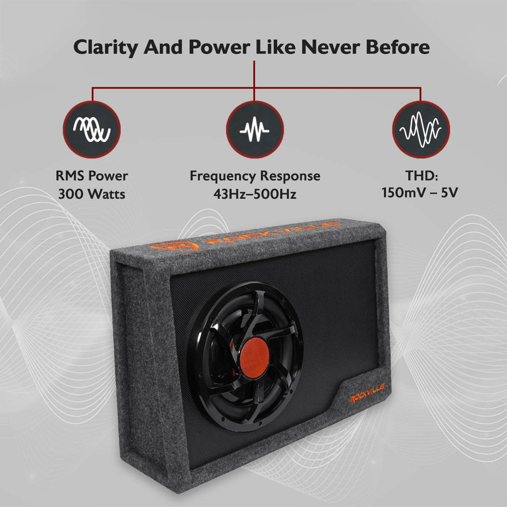 10" Powered Car Subwoofer with Enclosure A25003