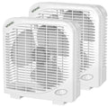 2 Packs 10" Tabletop Box Fan, 2 Speeds, White T3358