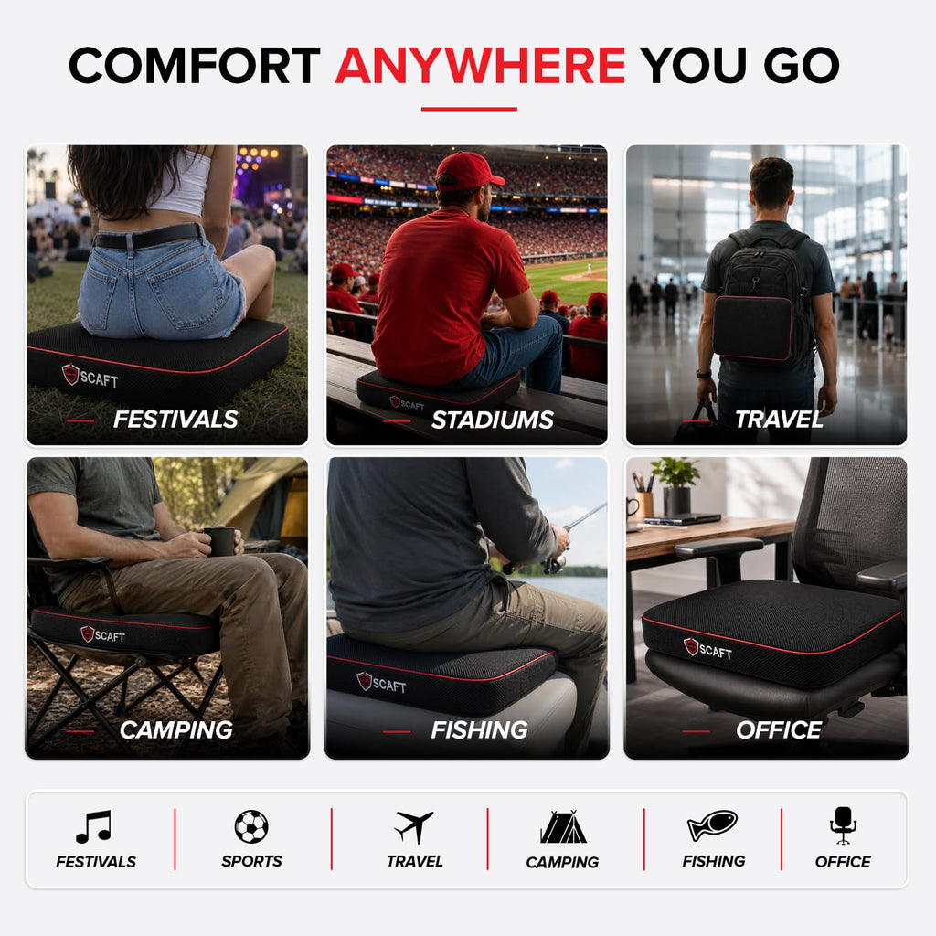 2.5" Thick Foam Stadium Seat Cushion, 2-Pack T207
