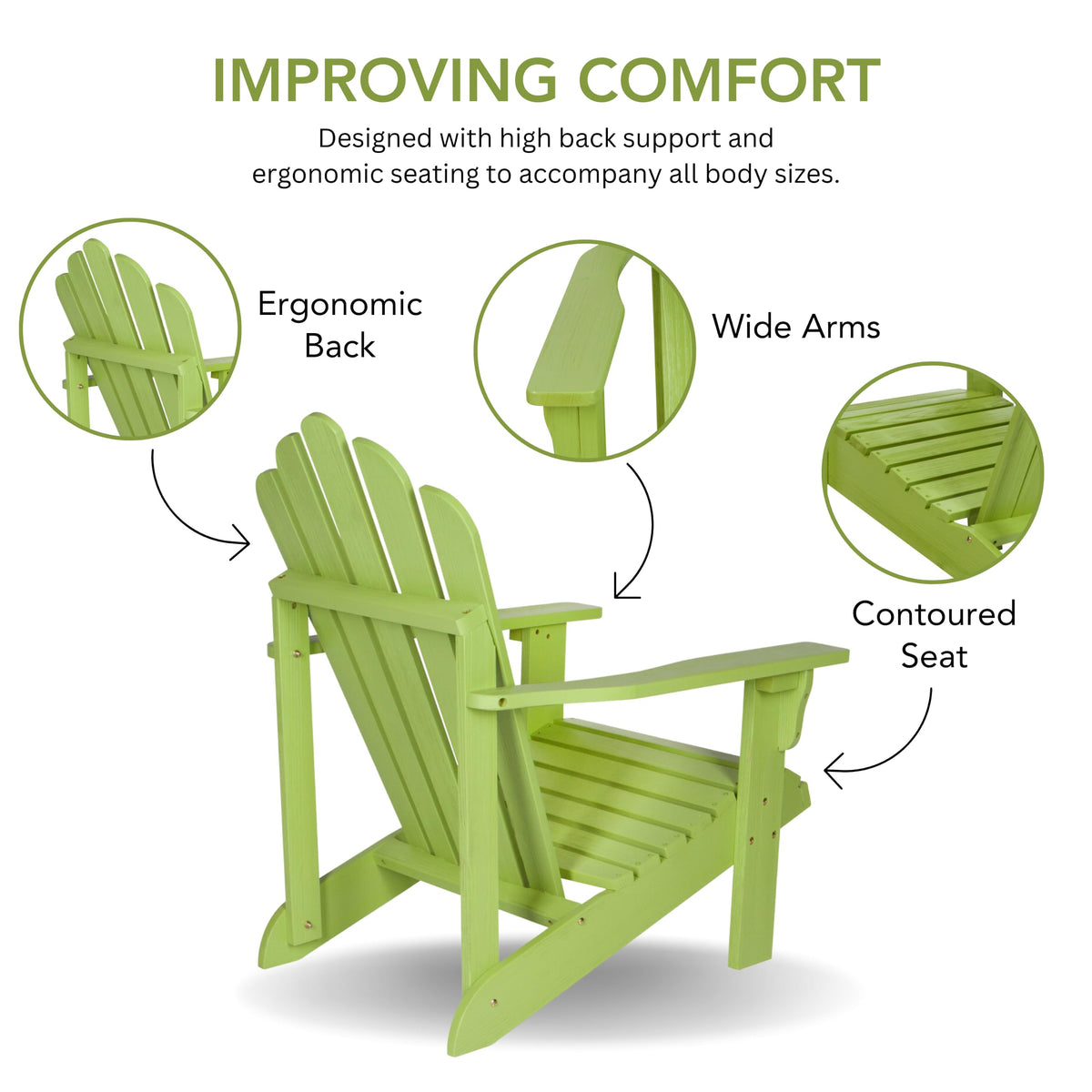 Lime Green Wooden Adirondack Chair Q7988