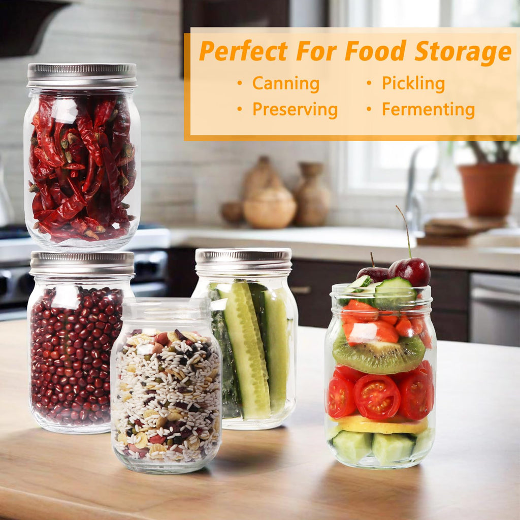 12 oz Mason Jars with Lids and Bands, 20 Pack T3152