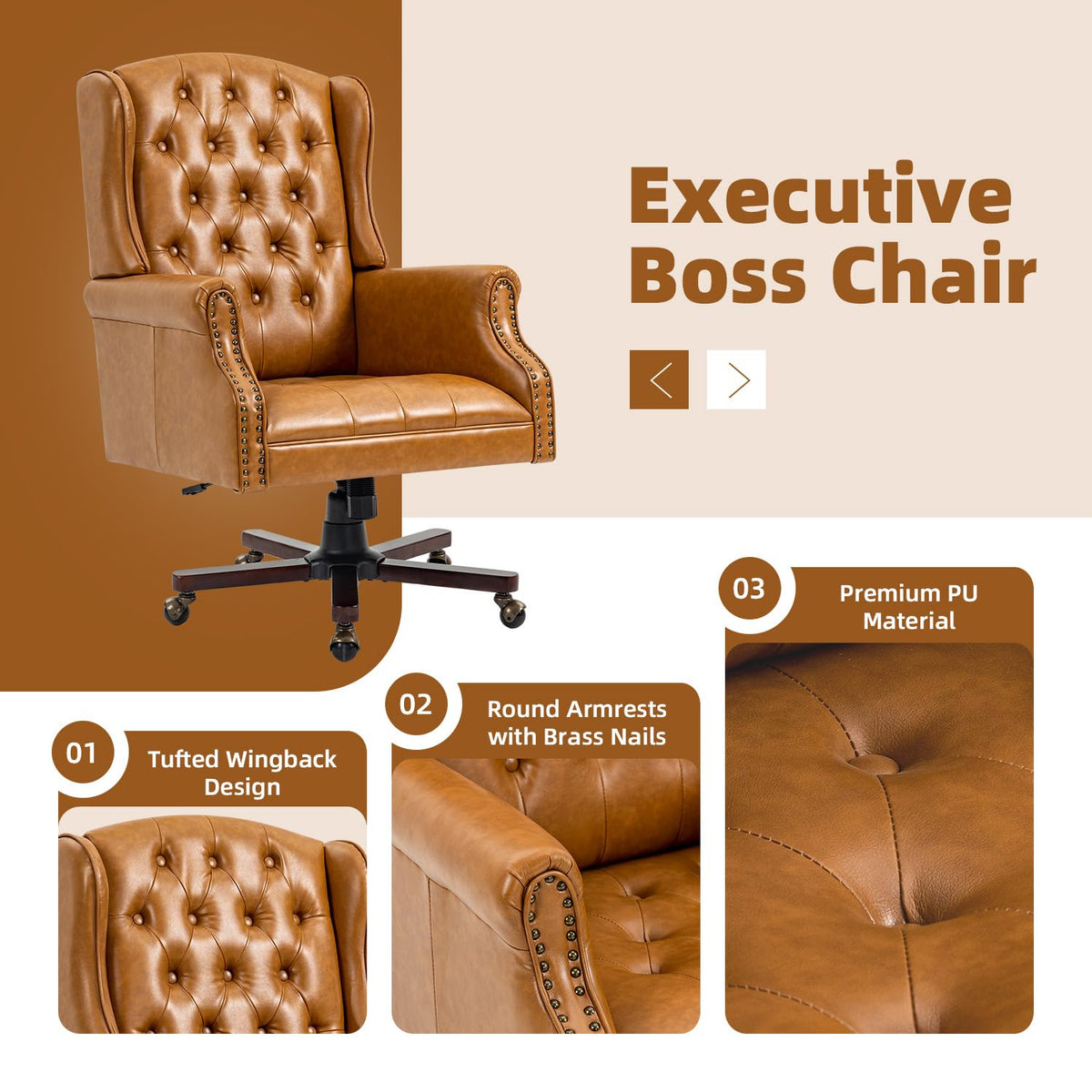 Brown Ergonomic Office Chair Y213