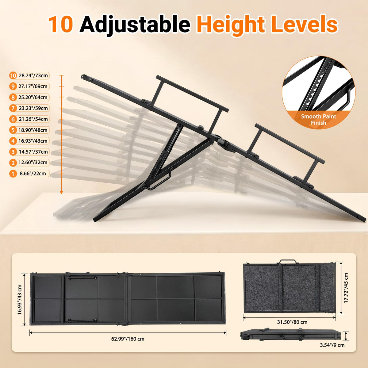 63" Foldable Metal Dog Ramp O475891