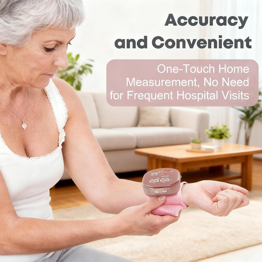 Pink Rechargeable Wrist Blood Pressure Monitor H963369