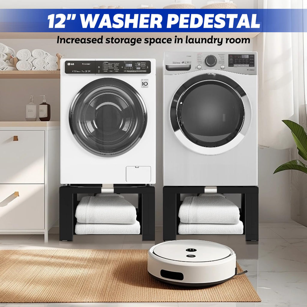 Heavy Duty Adjustable Laundry Pedestal Black N4522