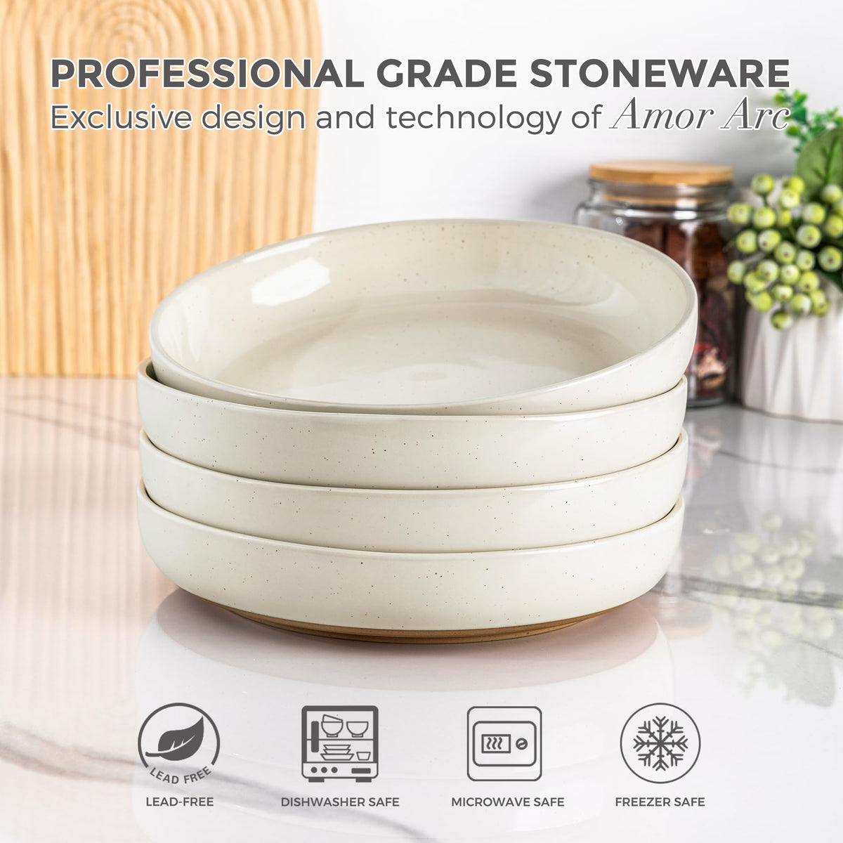 8.75'' Ceramic Stoneware Bowls Set of 4 S20903