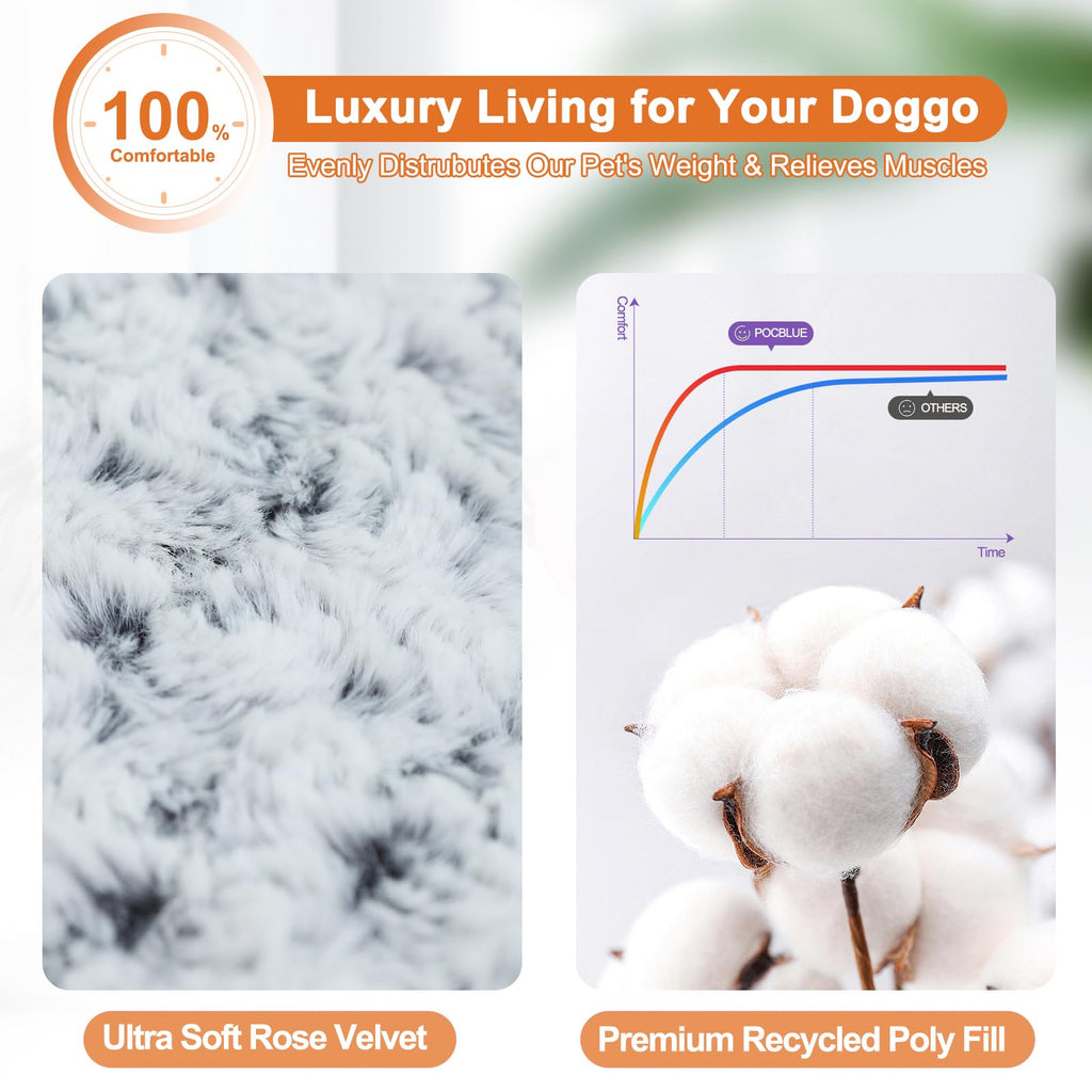 Washable Dog Bed 35 Inch Grey J351