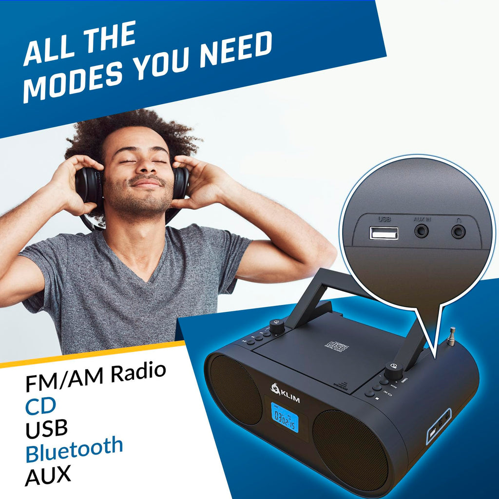 Portable CD Player Boombox with AM FM Radio and Bluetooth X62115