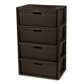 Brown 4 Drawer Plastic Storage Tower Q163