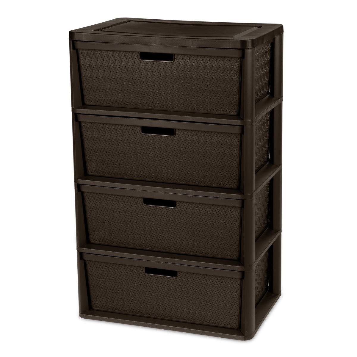 Brown 4 Drawer Plastic Storage Tower Q163