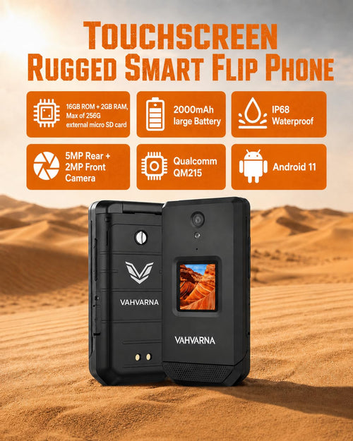 16GB Rugged Touchscreen Android 11 IP68 Water Resistant 4G LTE Flip Phone R322632