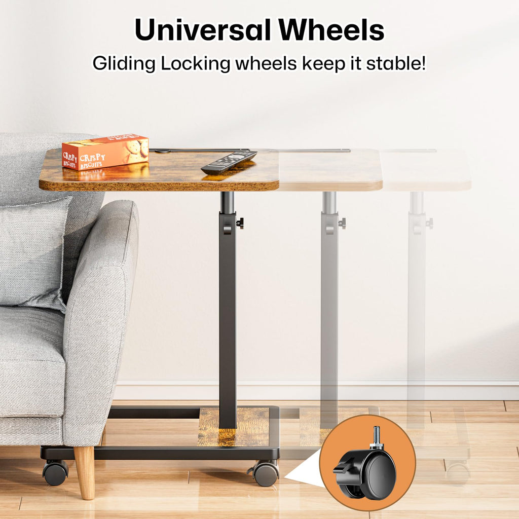 Adjustable TV Tray Table with Wheels P760