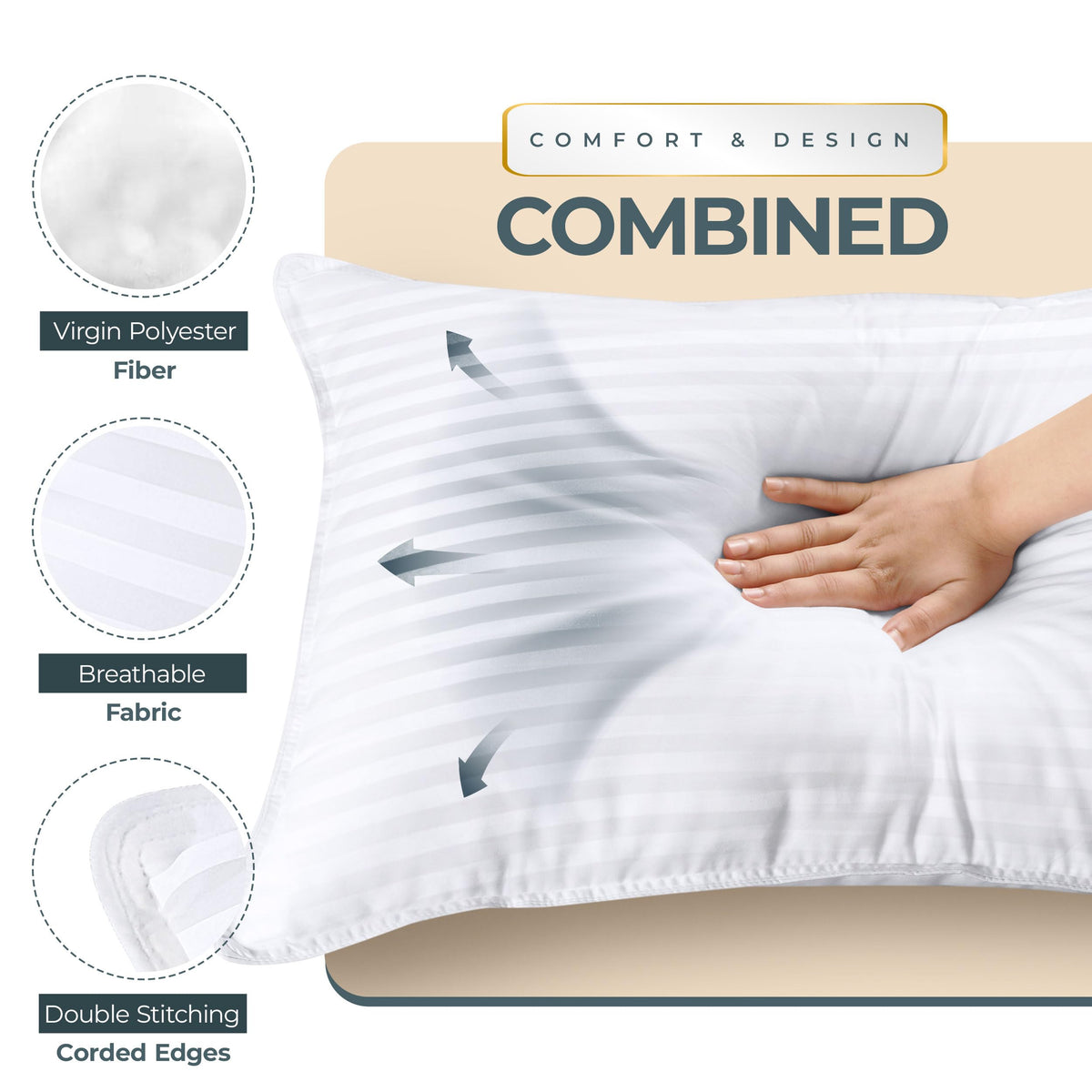 Queen Size Set of 2 Bed Pillows T80710