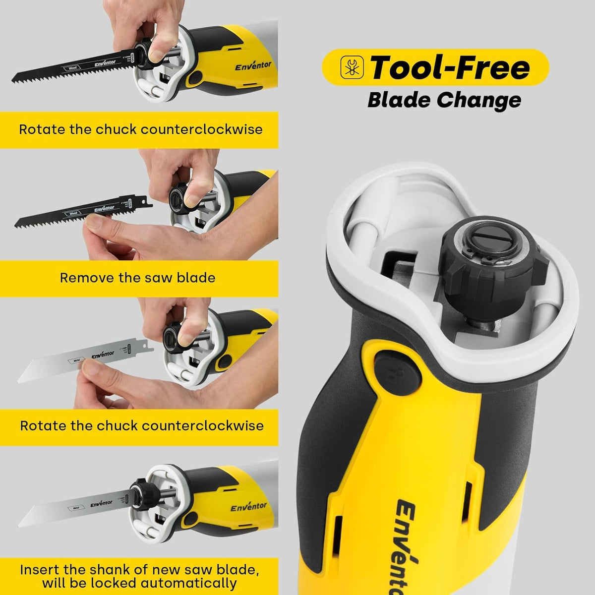 Reciprocating Saw with Brushless Motor, 20V, 2 x 2.0 Ah Batteries X86284