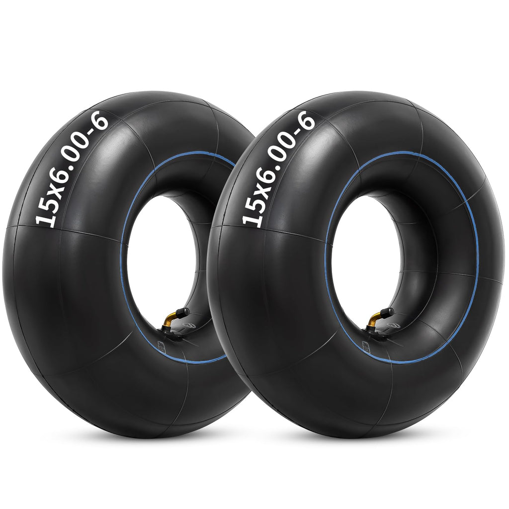 15x6.00-6 Butyl Inner Tubes with TR-87 Bent Valve Stem 2 Pcs R213