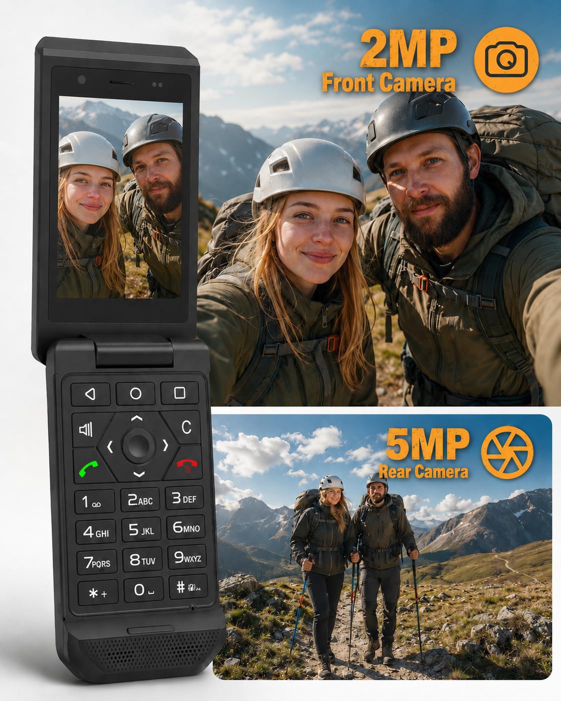 16GB Rugged Touchscreen Android 11 IP68 Water Resistant 4G LTE Flip Phone R322632