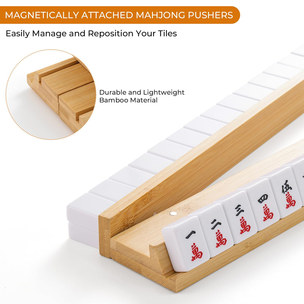 Bamboo Mahjong Racks with Magnetic Pushers U94109