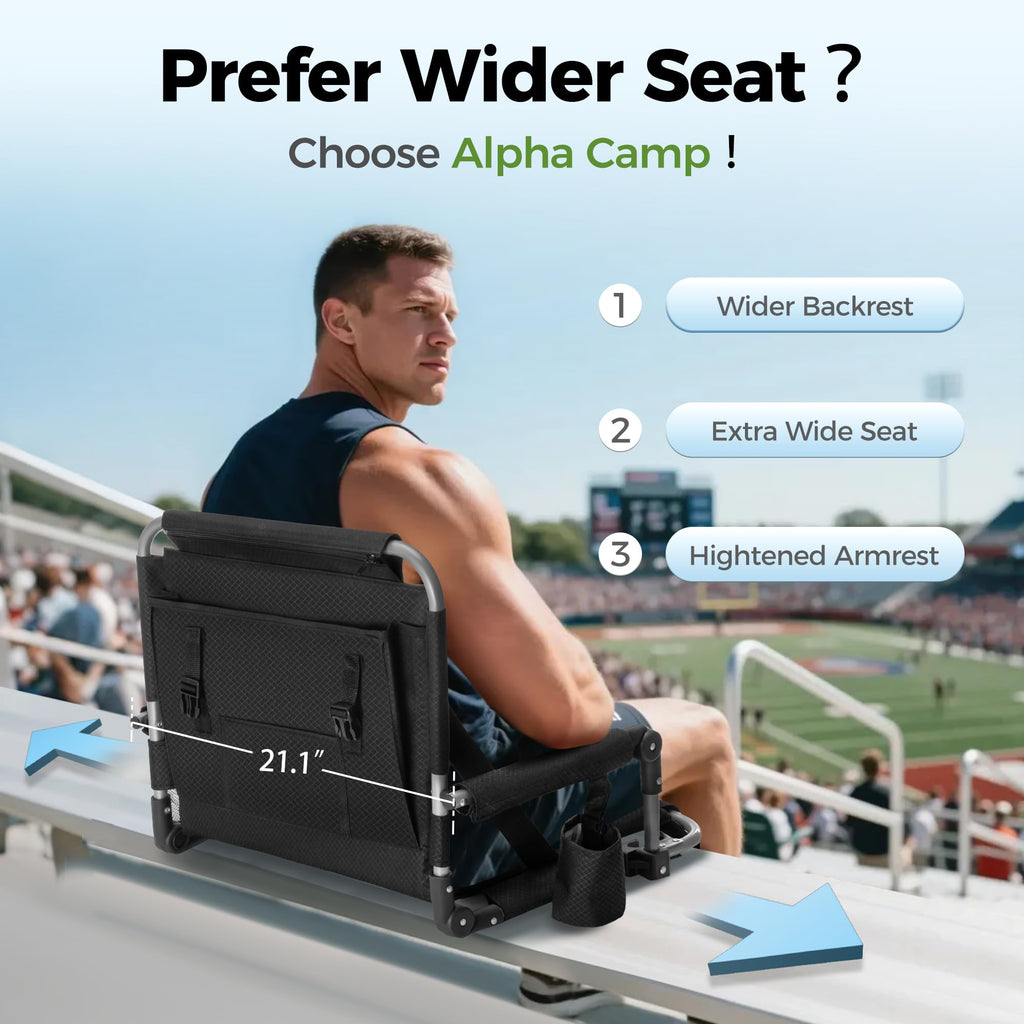 Extra Wide Padded Stadium Seats with Back Support V866