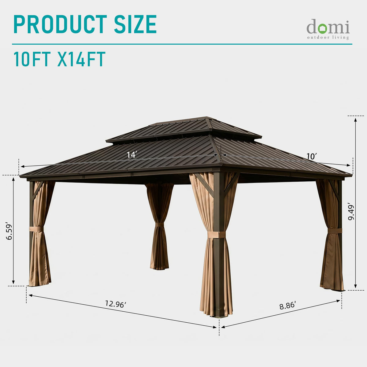 10'X14' Metal Outdoor Gazebo B6037