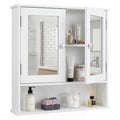 Wall Mounted Mirror Medicine Cabinet with Doors and Shelves F5744
