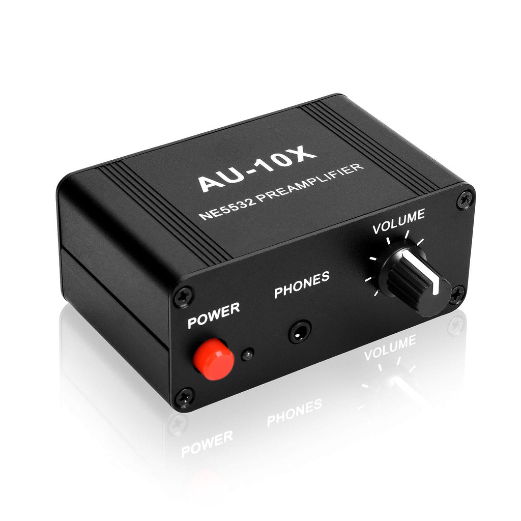 Stereo Audio Preamplifier, Headphone Amplifier, Phono Turntable Preamp with RCA 3.5mm Input Output F335