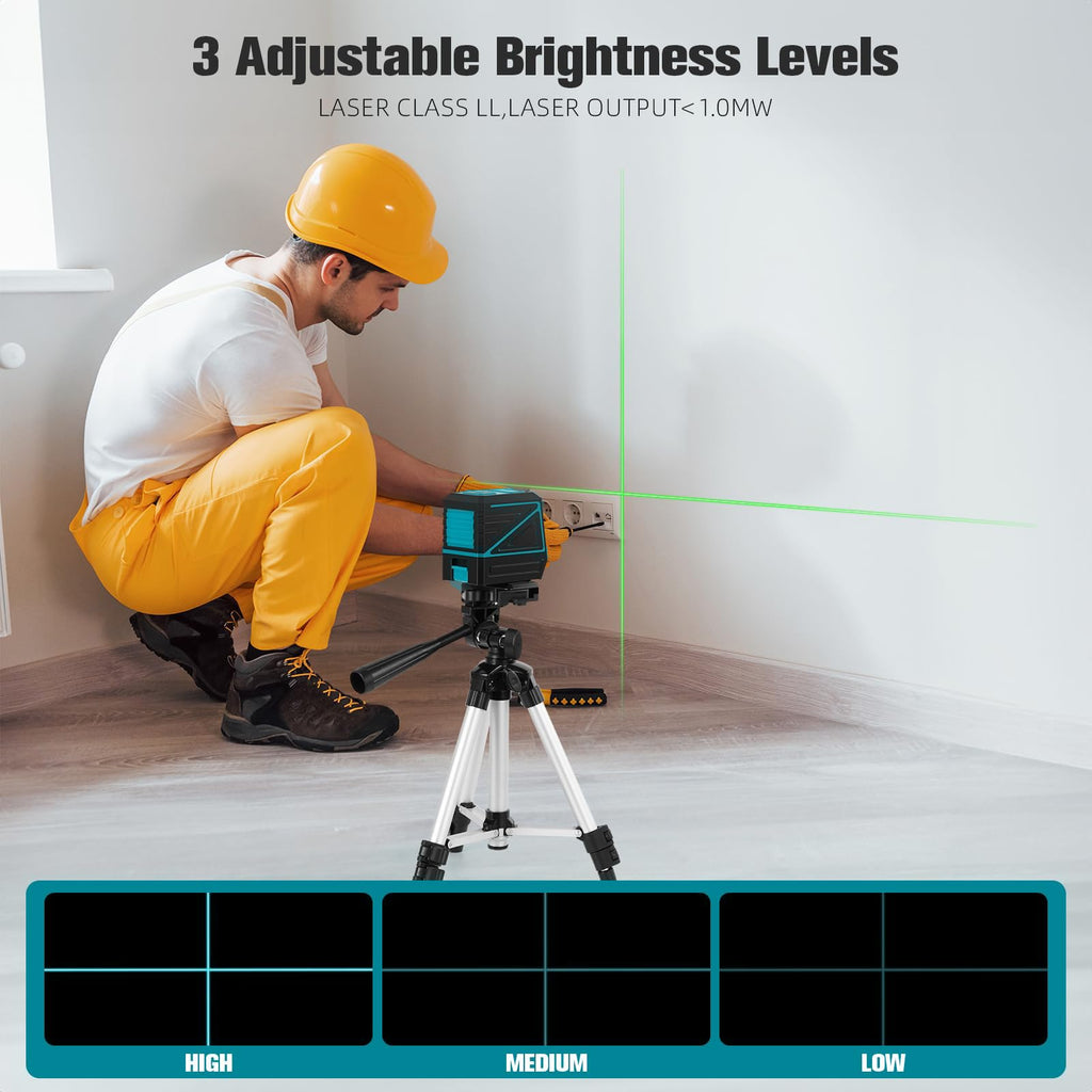 100 feet Green Cross Line Self Leveling Laser Level with Tripod T1930