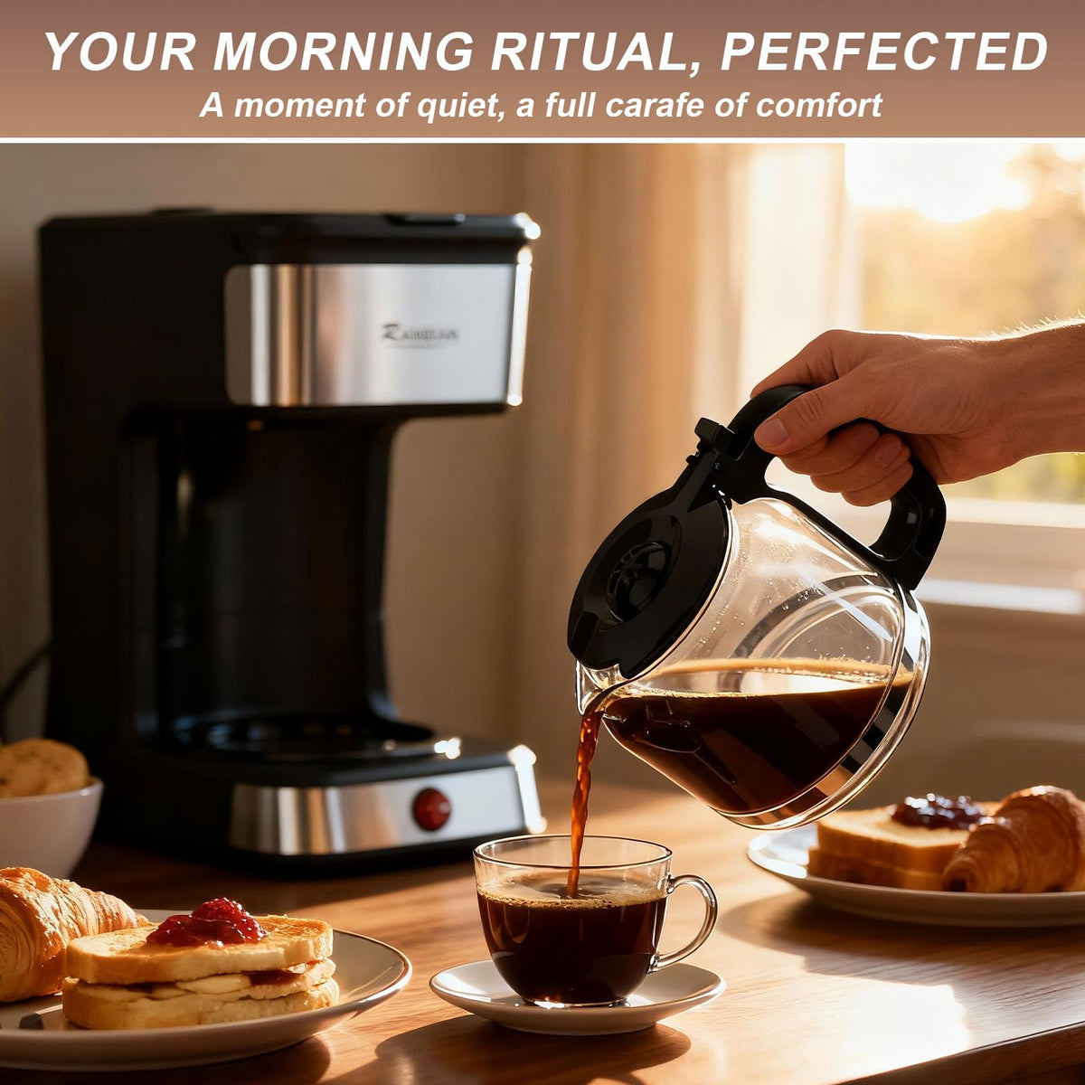 12-Cup Drip Coffee Maker with Glass Carafe Z239553