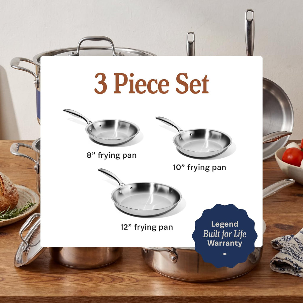 3-Piece Stainless Frying Pan Set B9568