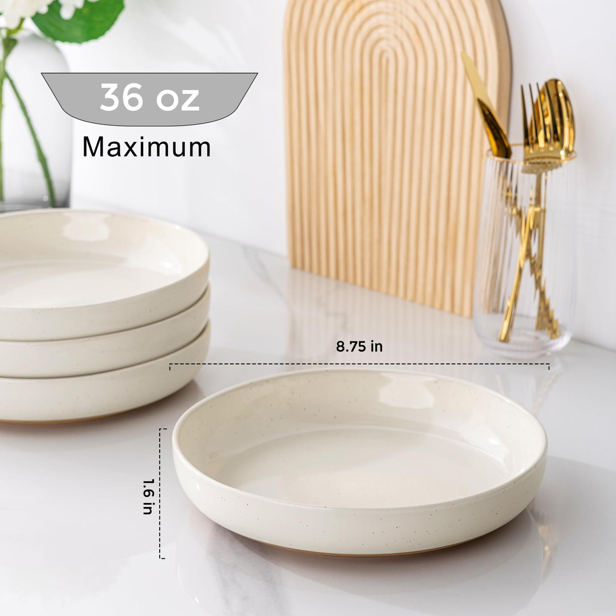 8.75'' Ceramic Stoneware Bowls Set of 4 S20903