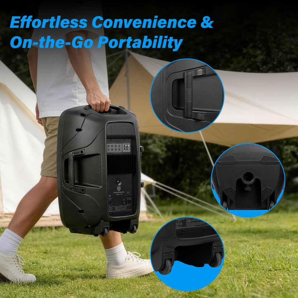 Portable 15-Inch 2000 Watt 2-Way Powered PA Speaker System G98725
