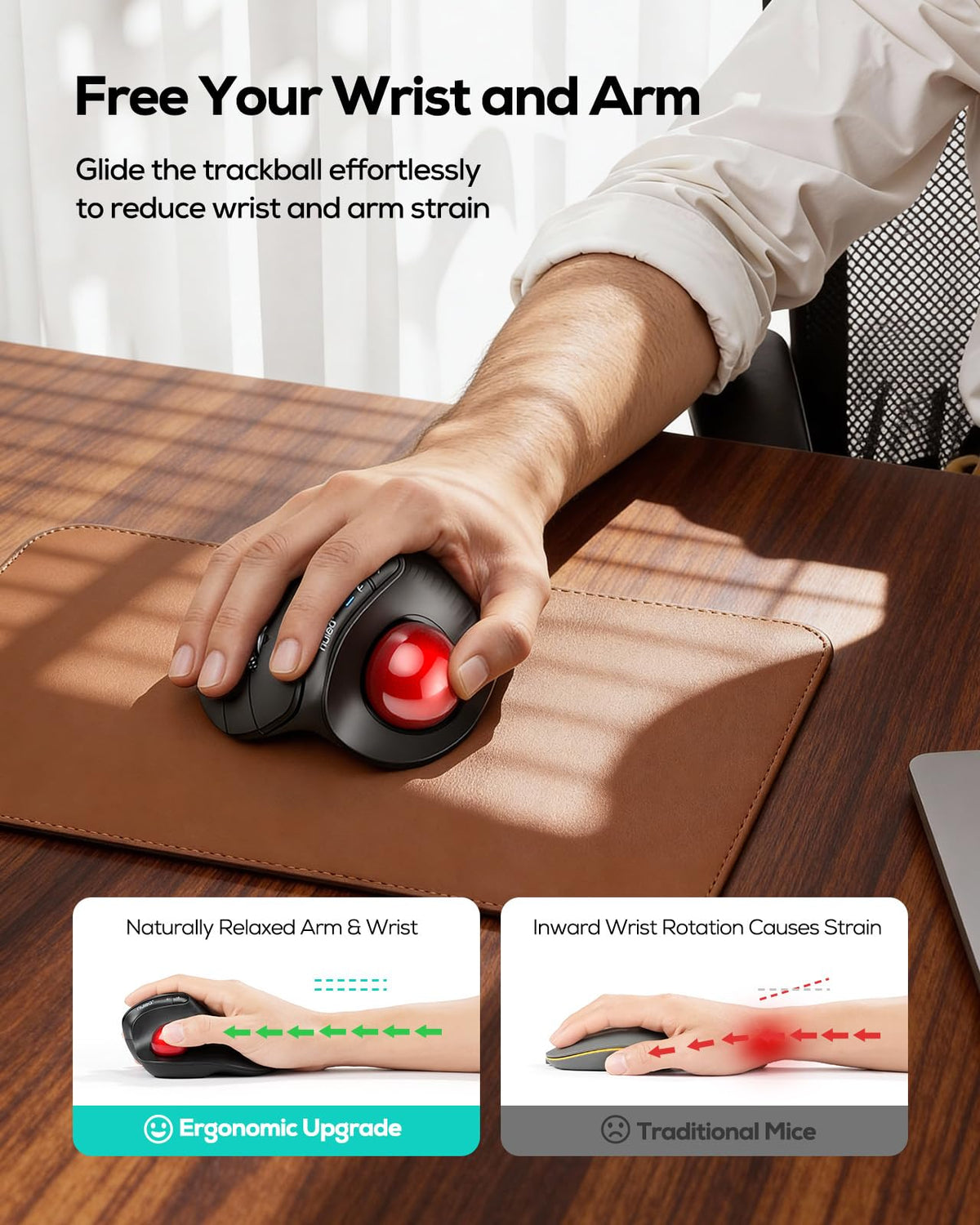 Wireless Ergonomic Vertical Trackball Mouse N50853