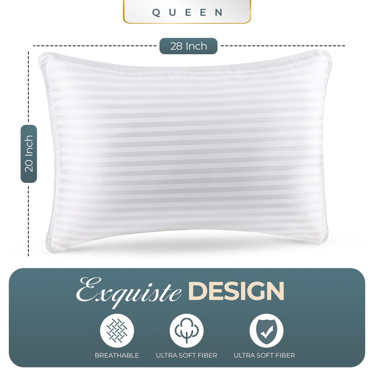 Queen Size Set of 2 Bed Pillows T80710