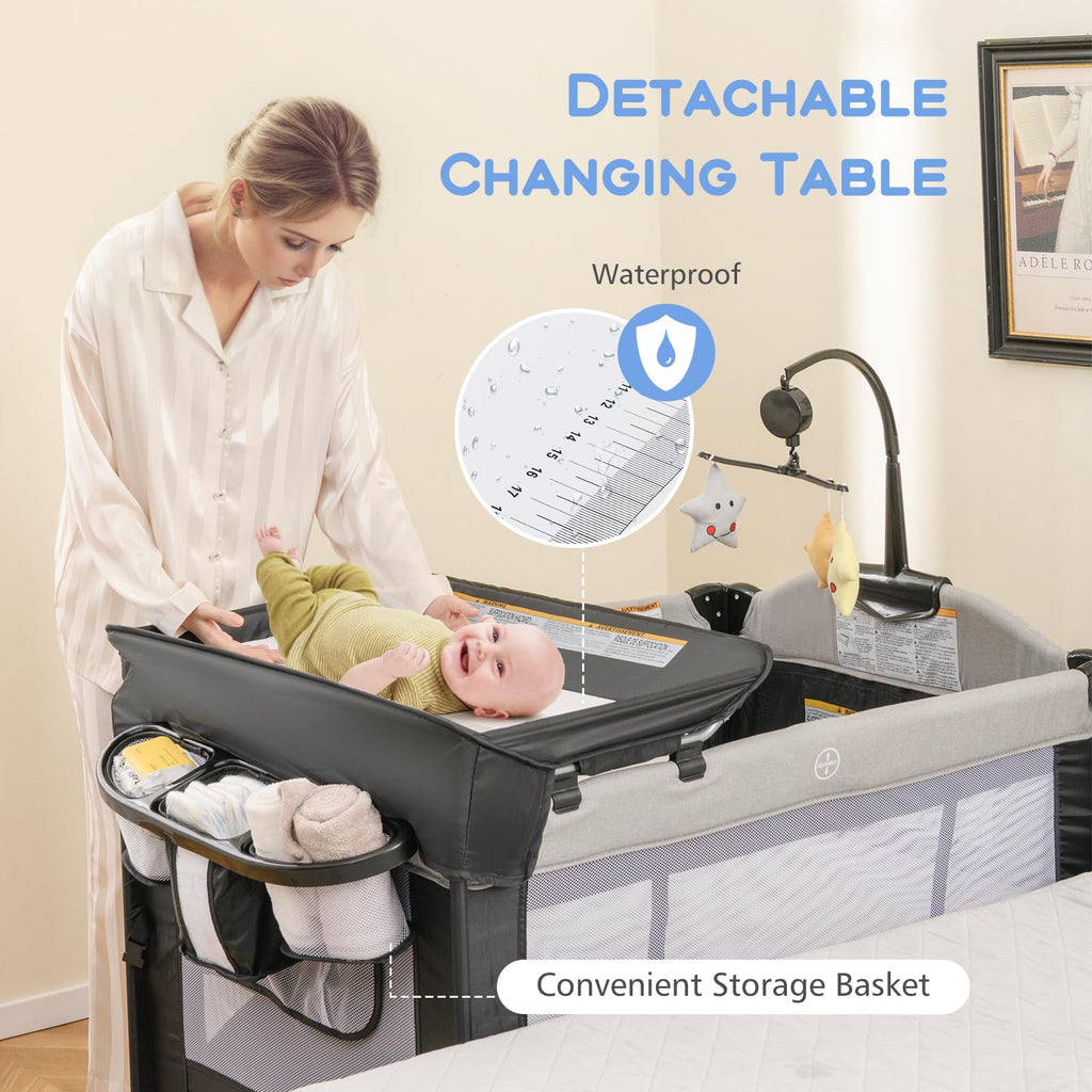 5 in 1 Gray Baby Playard B4361