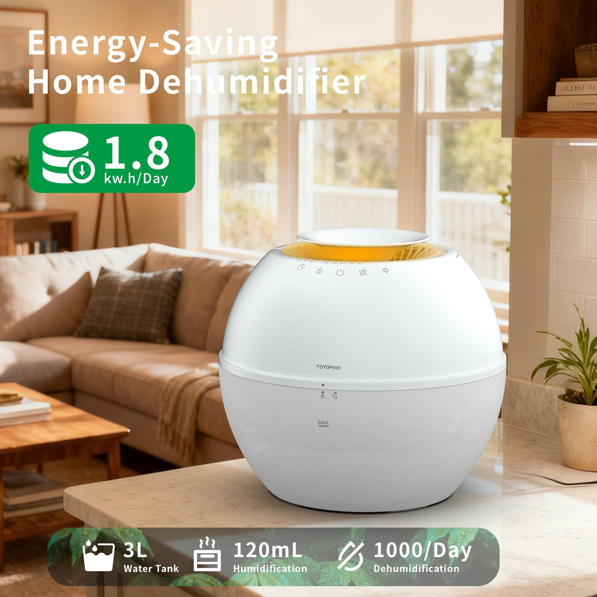 2-in-1 Dehumidifier & Humidifier with Purifier, 101oz Tank I987599
