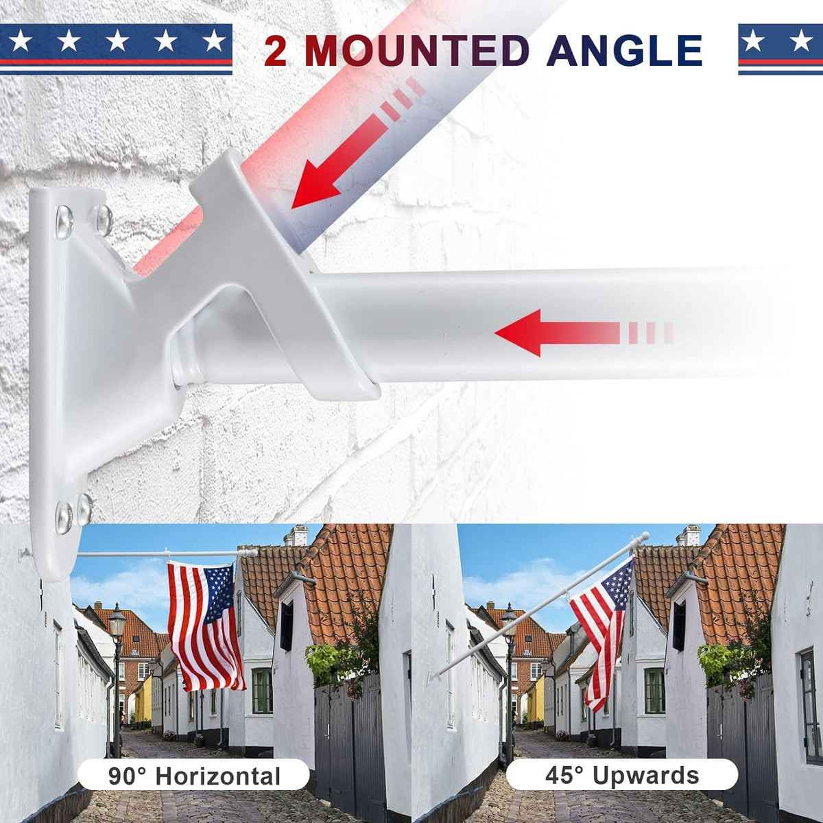 5ft Heavy Duty Tangle Free Flag Pole Kit with 3x5 Embroidered American Flag U805359