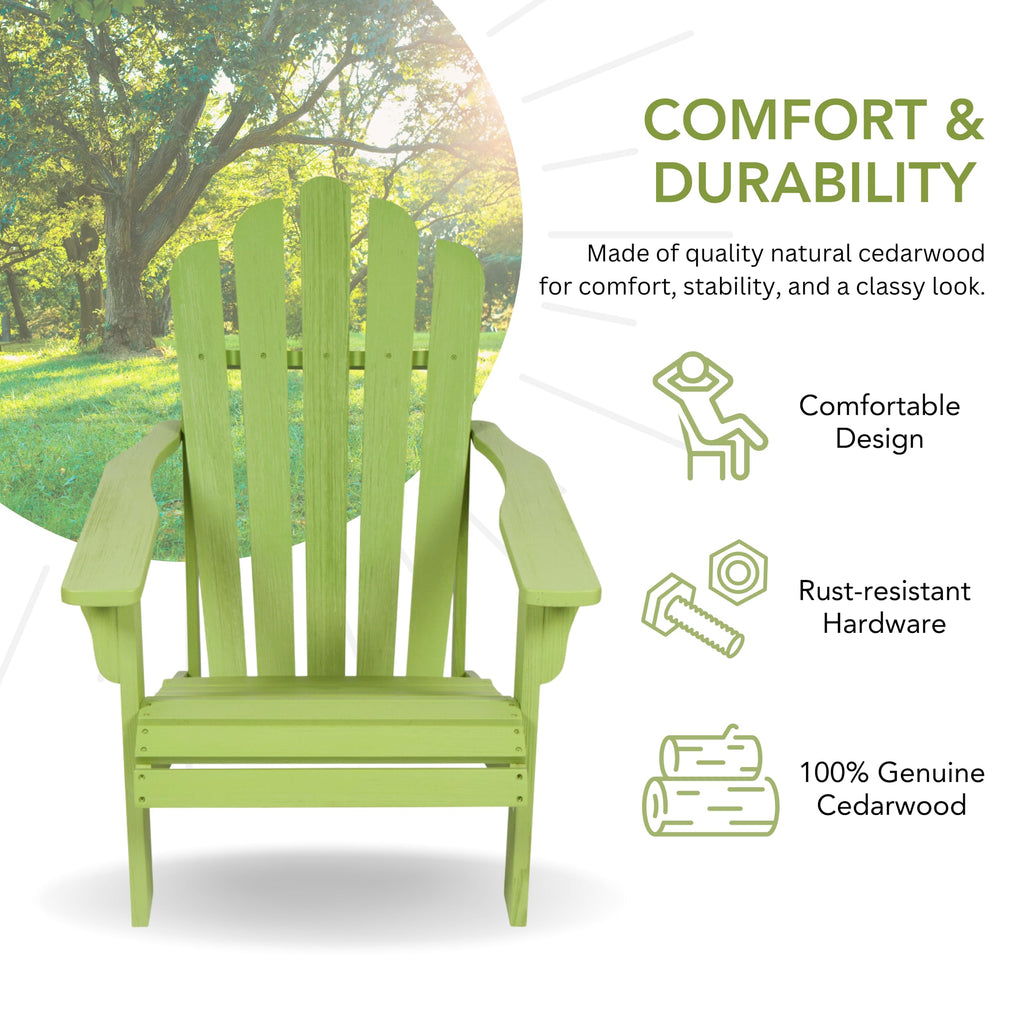 Lime Green Wooden Adirondack Chair Q7988