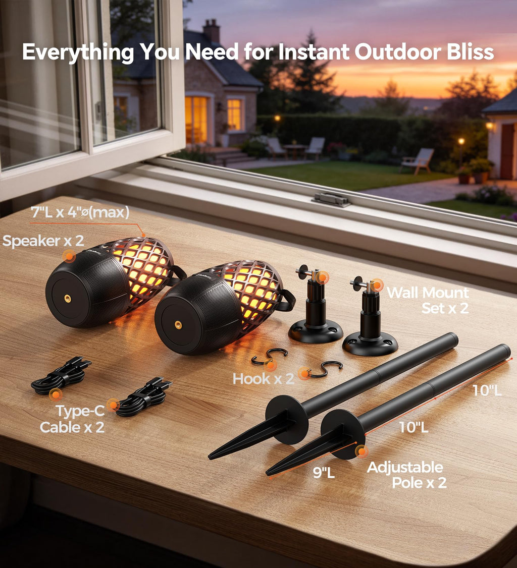 IPX5 Waterproof Outdoor Speakers 2 Pack F7244