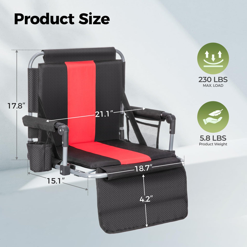 Extra Wide Padded Stadium Seats with Back Support V866
