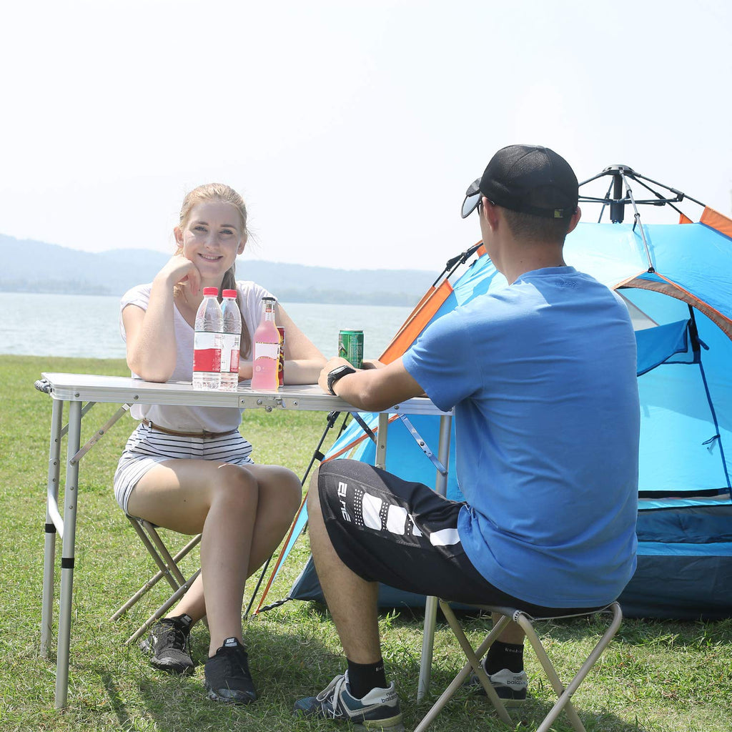 Lightweight Portable Aluminum Folding Camping Table with Adjustable Legs F10145