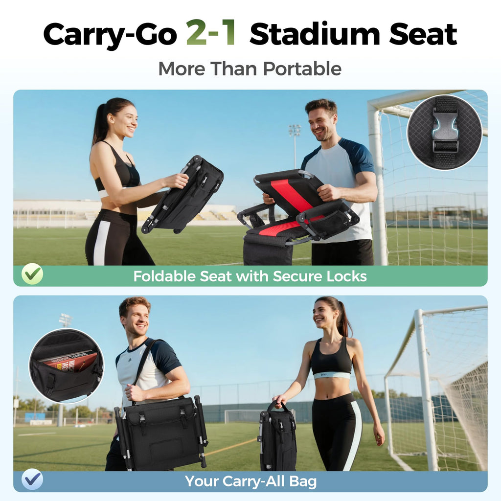 Extra Wide Padded Stadium Seats with Back Support V866