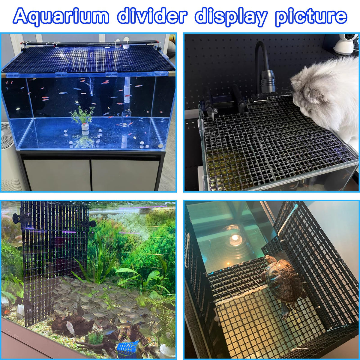 Black 8pcs Plastic Aquarium Fish Tank Divider Y768