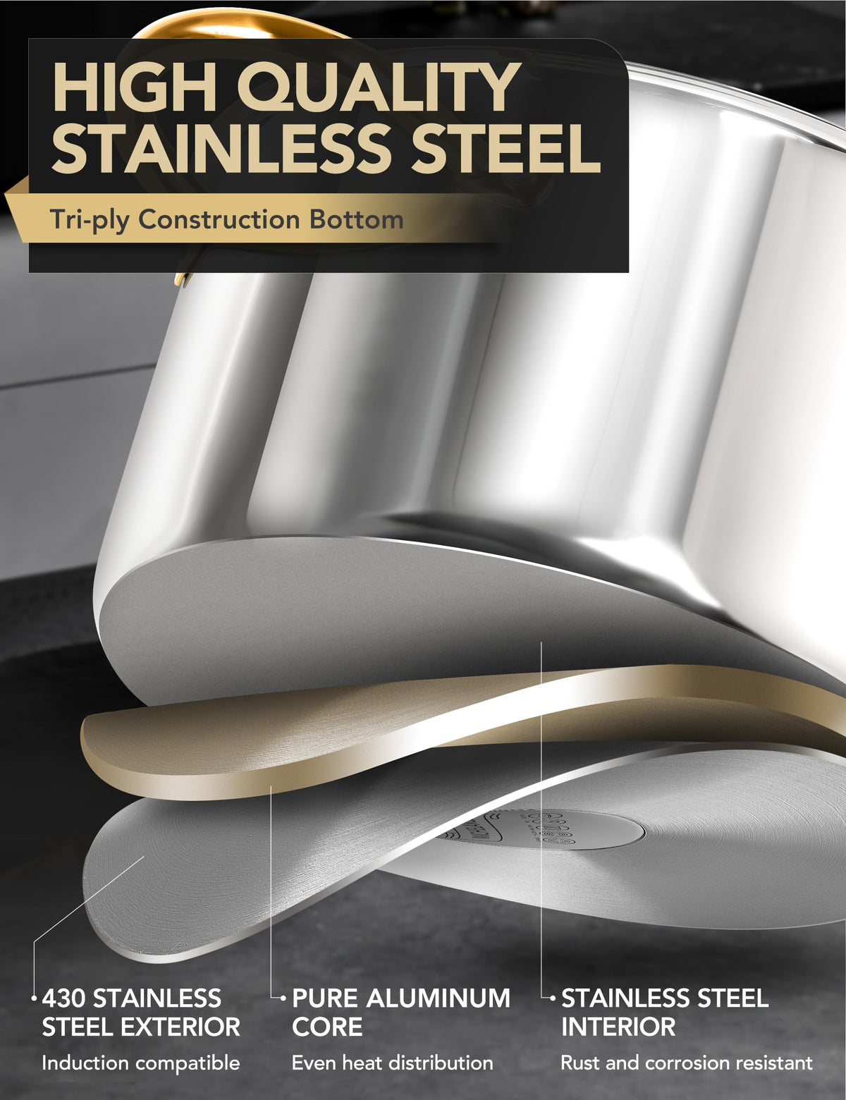 20 Quart Stainless Steel Stock Pot with Lid J9323