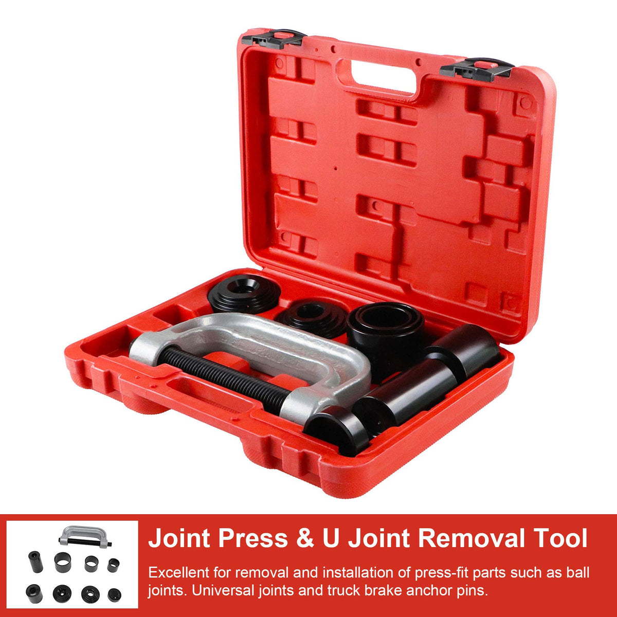 Heavy Duty Ball Joint Press & U Joint Removal Tool Kit with 4x4 Adapters F410341